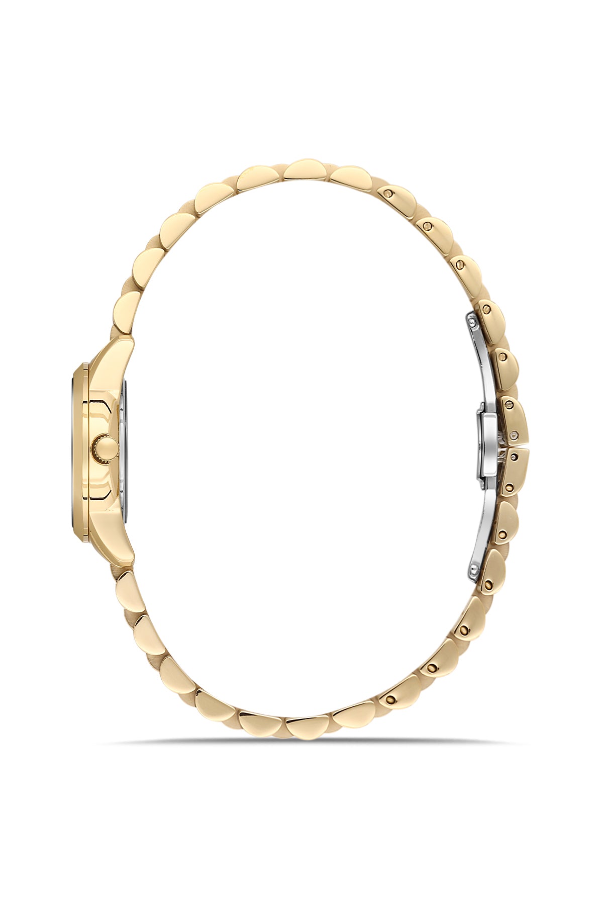 Dice Kayek AG1459.20 women's watch with silver dial, gold-tone case and stainless steel bracelet – side view
