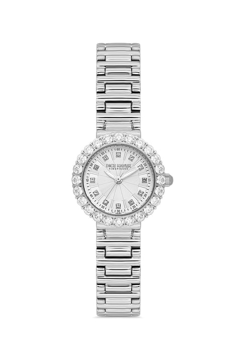 Dice Kayek AG1461.10 women's watch with silver dial, silver-tone case and stainless steel bracelet – front view