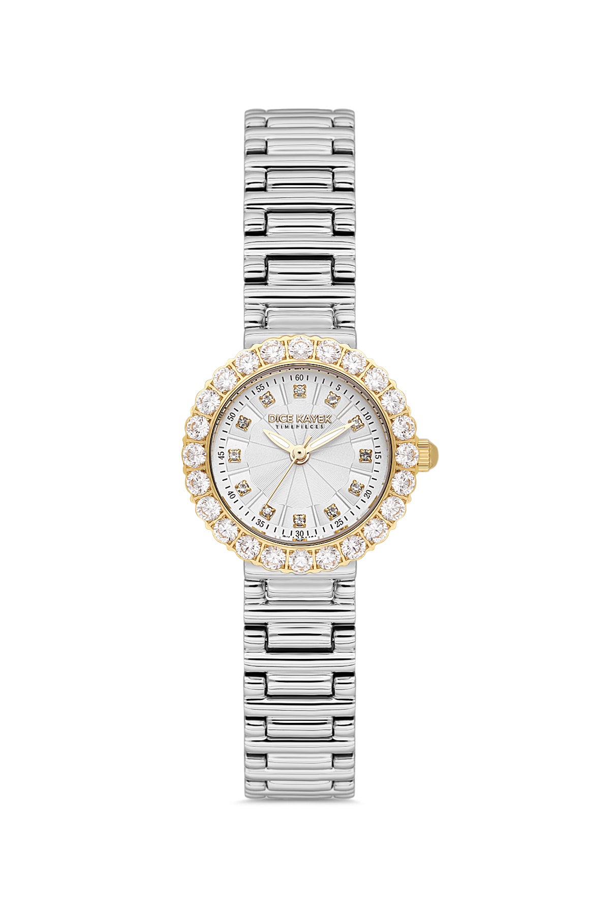 Dice Kayek AG1461.40 women's watch with silver dial, two-tone silver and gold case and stainless steel bracelet – front view