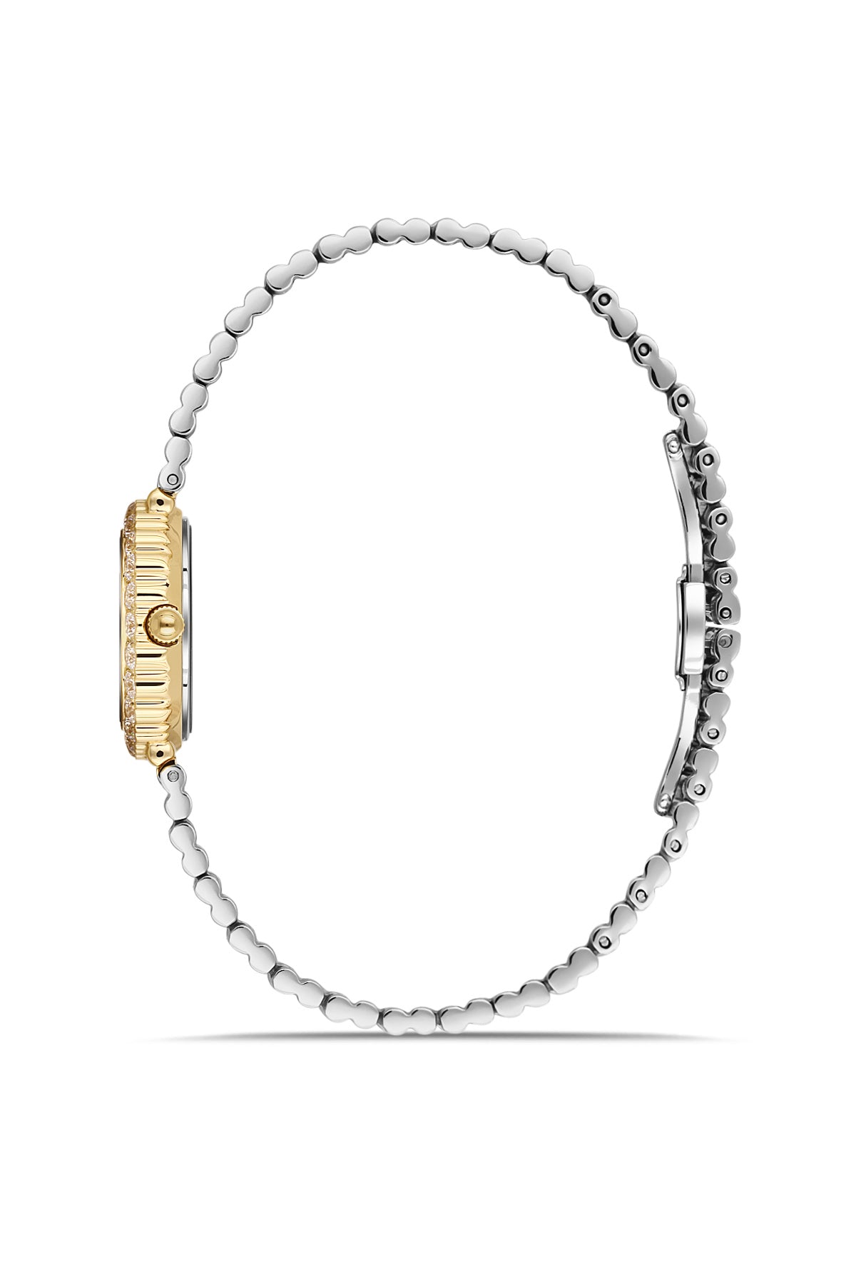 Dice Kayek AG1461.40 women's watch with silver dial, two-tone silver and gold case and stainless steel bracelet – side view