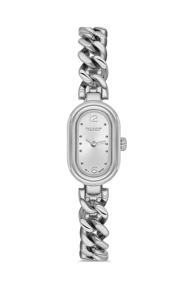 Dice Kayek AG1464.10 women's watch with silver dial, silver-tone case and stainless steel bracelet – front view