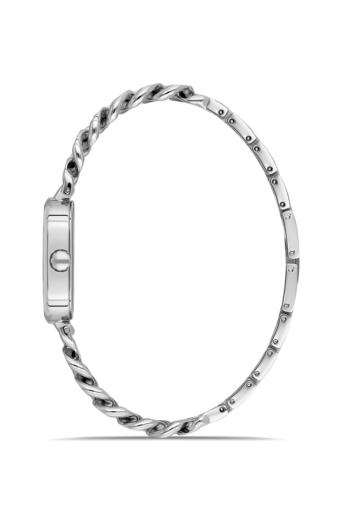 Dice Kayek AG1464.14 women's watch with light blue dial, silver-tone case and stainless steel bracelet – side view