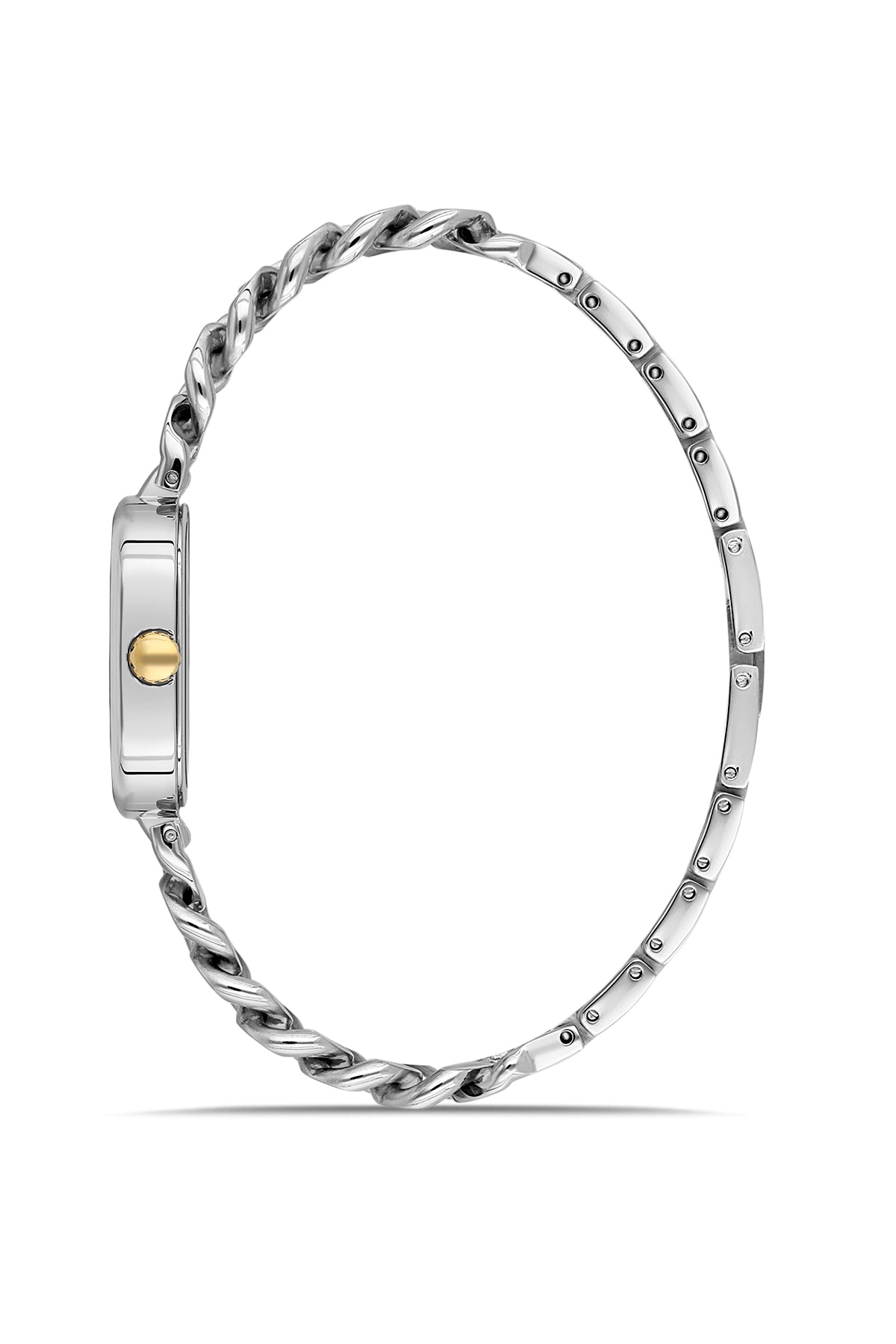 Dice Kayek AG1464.40 women's watch with silver dial, two-tone silver and gold case and stainless steel bracelet – side view
