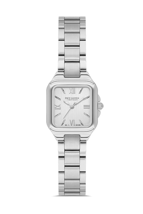 Dice Kayek AG1468.10 women's watch with silver dial, silver-tone case and stainless steel bracelet – front view