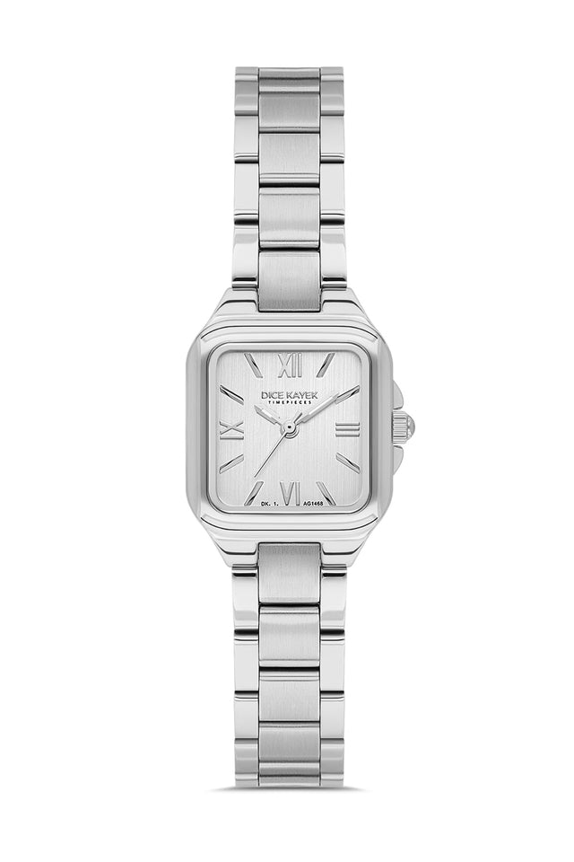 Dice Kayek AG1468.10 women's watch with silver dial, silver-tone case and stainless steel bracelet – front view