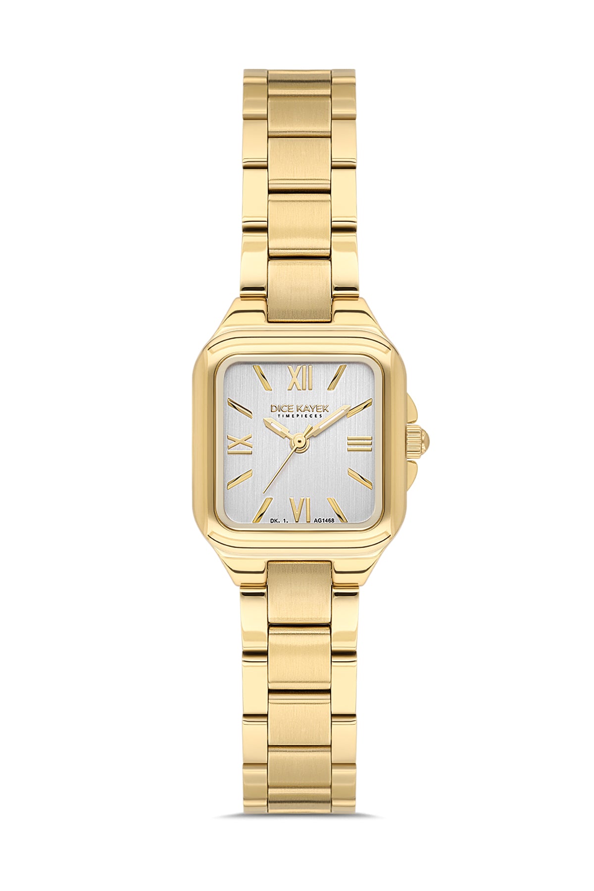 Dice Kayek AG1468.20 women's watch with silver dial, gold-tone case and stainless steel bracelet – front view