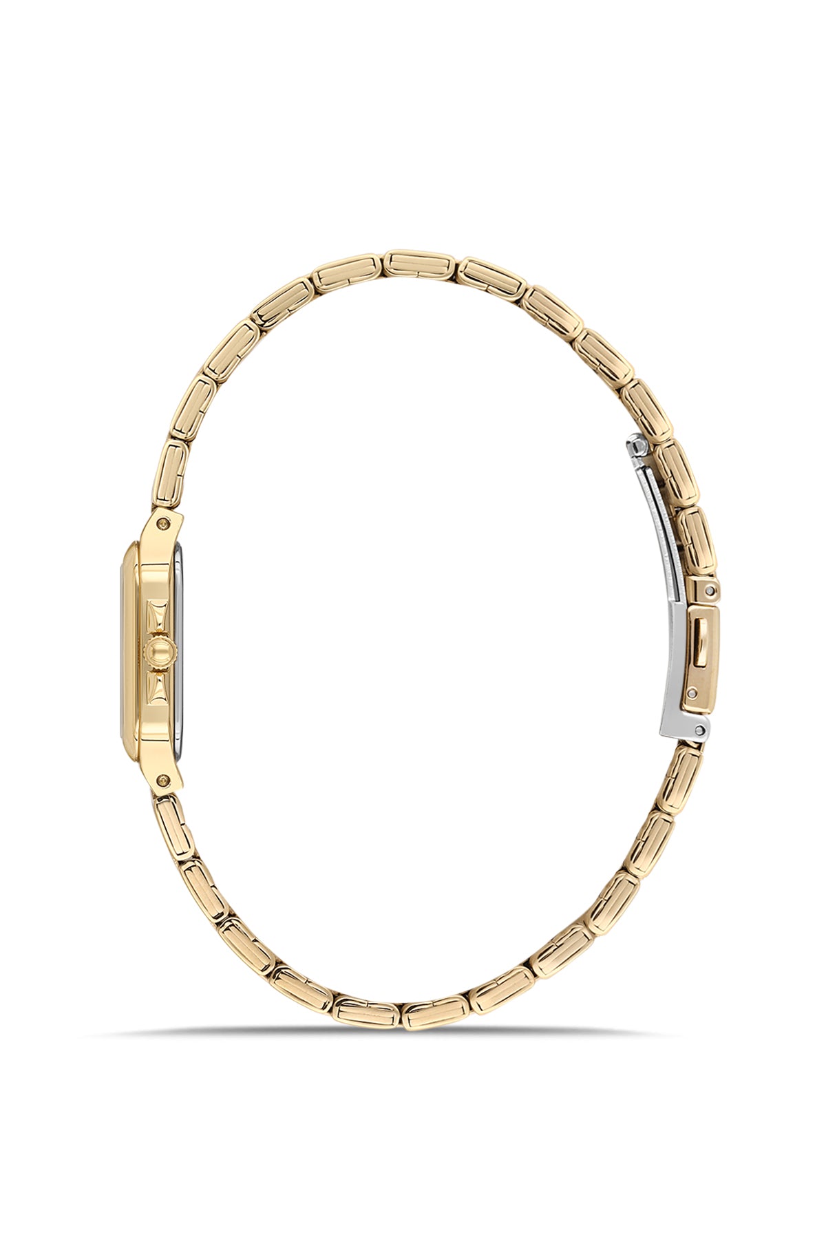 Dice Kayek AG1468.20 women's watch with silver dial, gold-tone case and stainless steel bracelet – side view