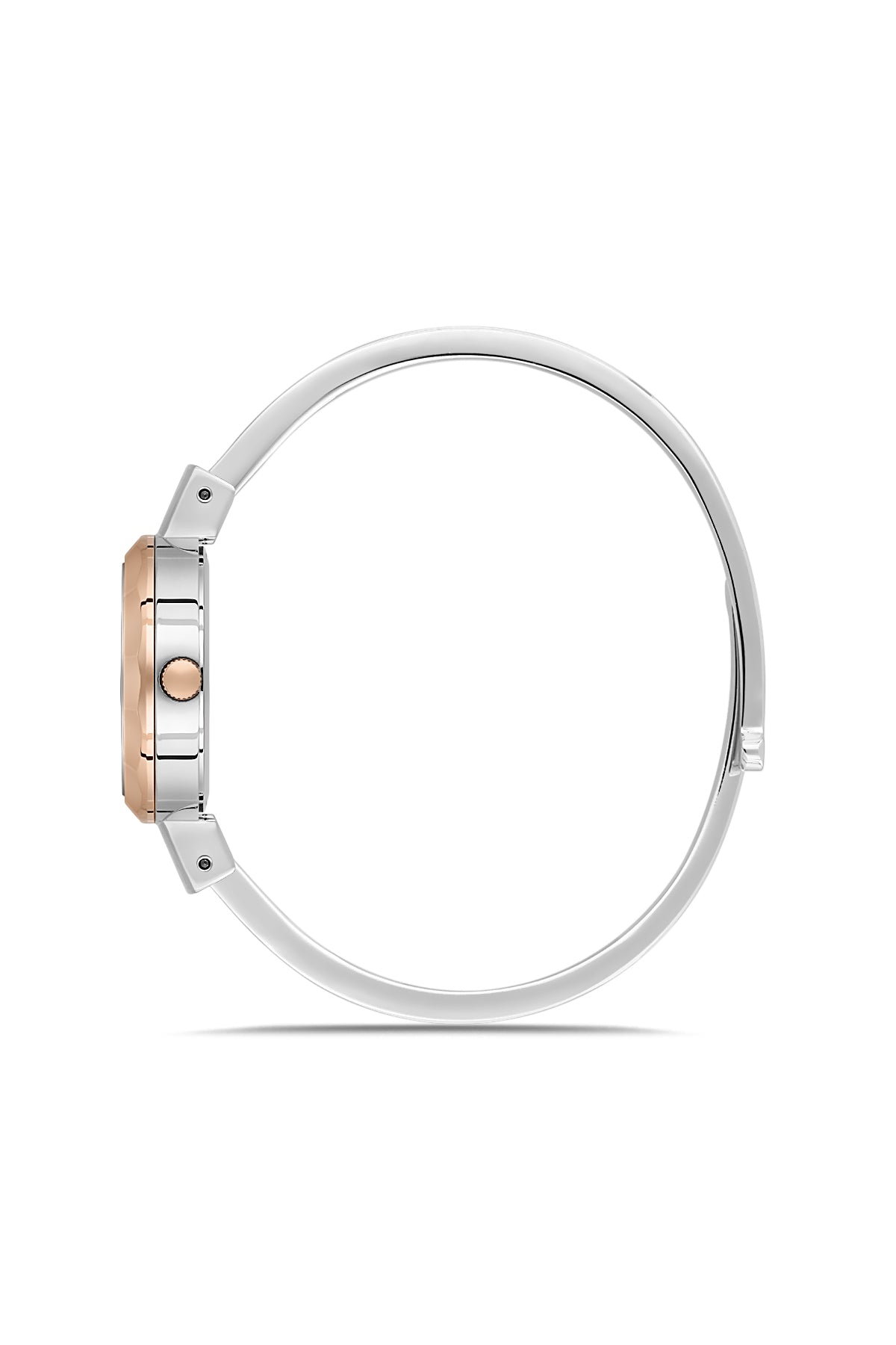 Dice Kayek AG1472.56 women's watch with rose mother-of-pearl dial, two-tone silver and rose gold case and stainless steel bracelet – side view