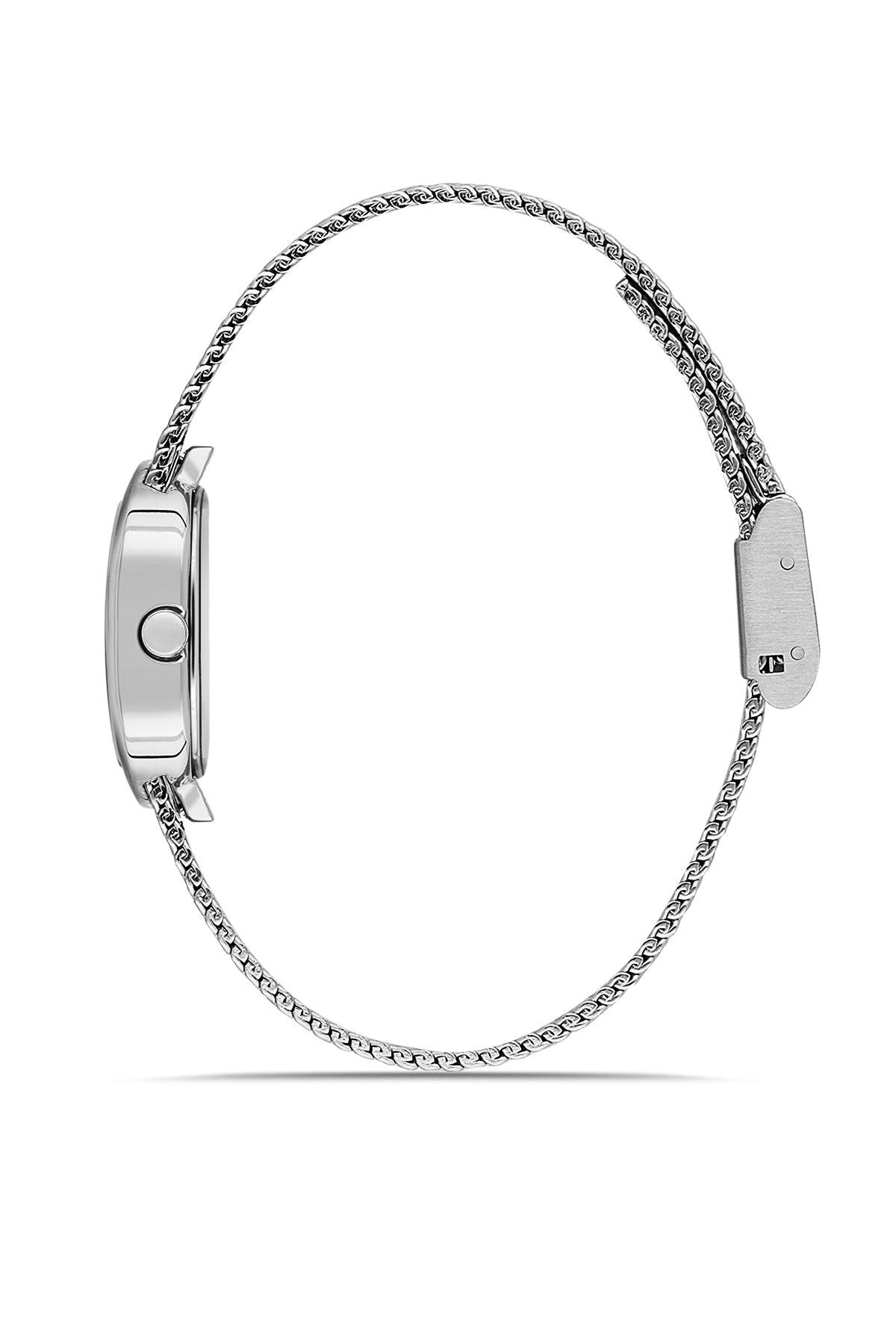 Dice Kayek AG1473.19 women's watch with green dial, silver-tone case and stainless steel mesh bracelet – side view
