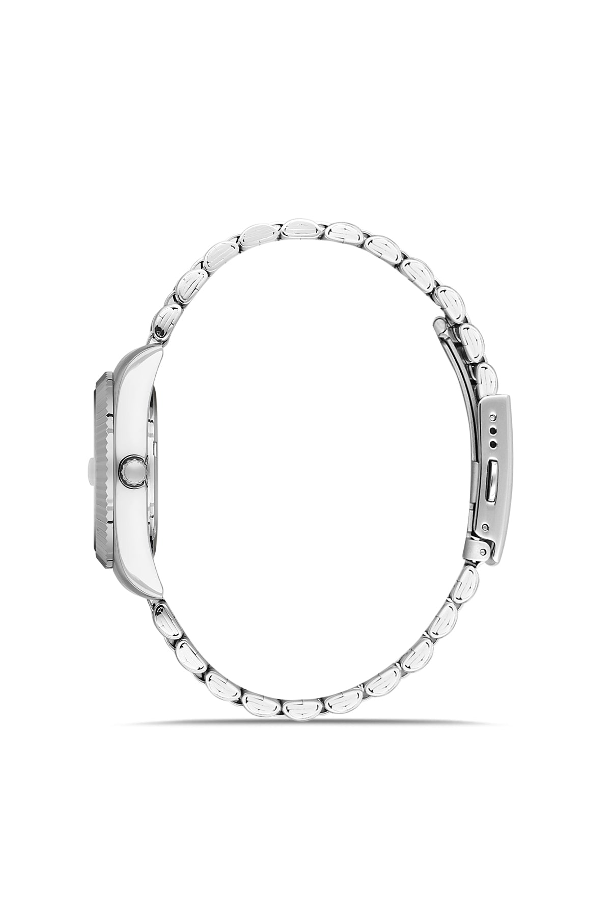 RMS Zeitmeister AG1536.118 women's watch with yellow dial, silver-tone case and stainless steel bracelet – side view