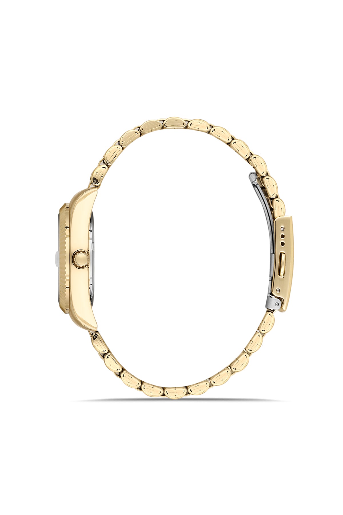 RMS Zeitmeister AG1536.20 women's watch with silver dial, gold-tone case and stainless steel bracelet – side view