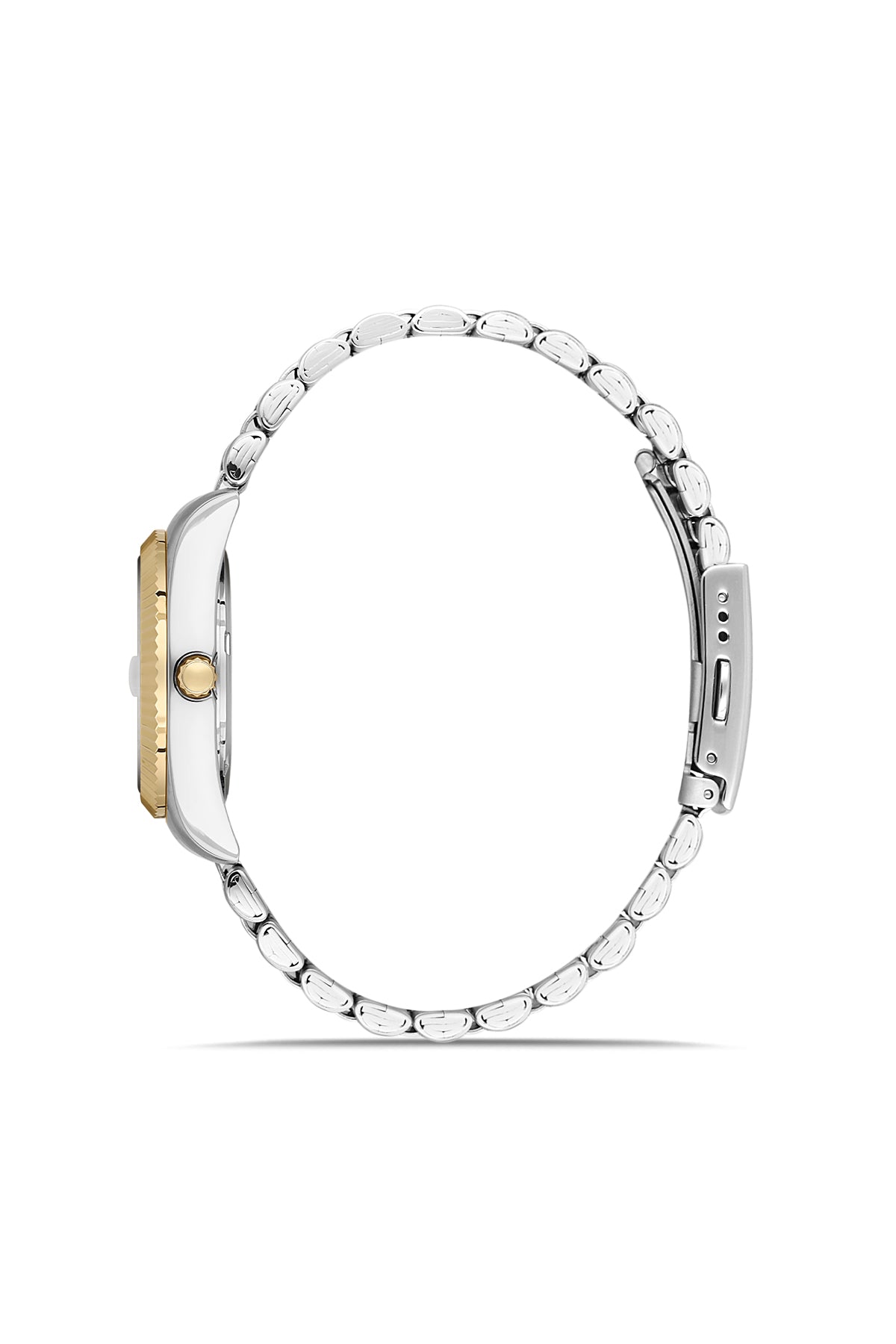 RMS Zeitmeister AG1536.49 women's watch with green dial, two-tone case and stainless steel bracelet – side view