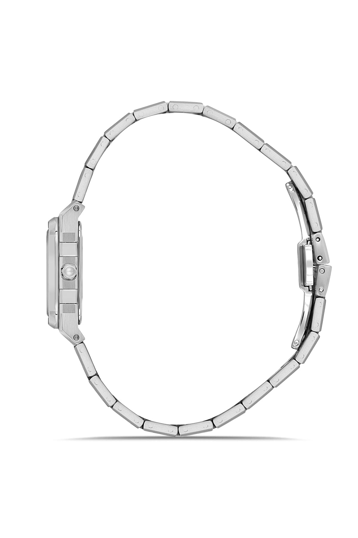RMS Zeitmeister AG1581.02 women's watch with black dial, silver-tone case and stainless steel bracelet – side view