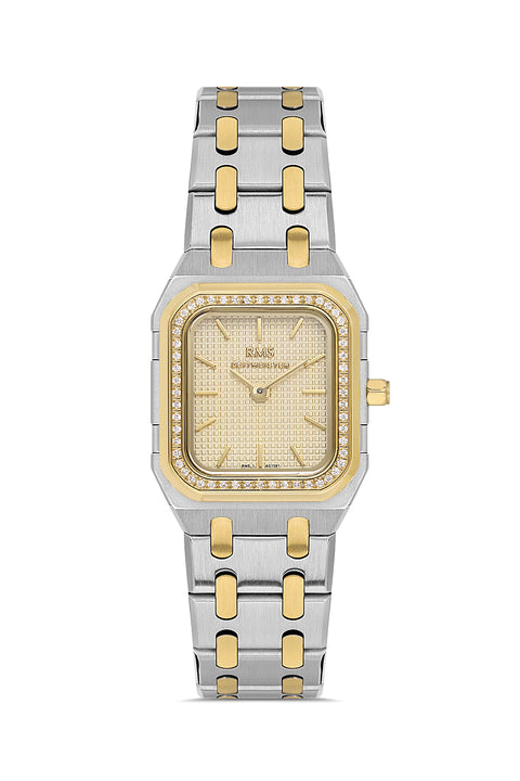 RMS Zeitmeister AG1581.04 women's watch with champagne dial, two-tone case and stainless steel bracelet – front view