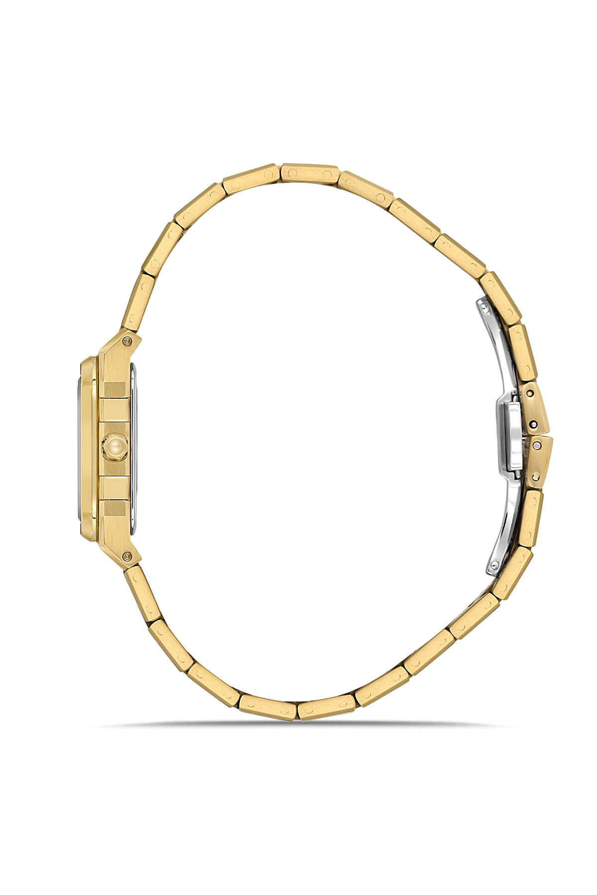 RMS Zeitmeister AG1581.07 women's watch with gold dial, gold-tone case and stainless steel bracelet – side view