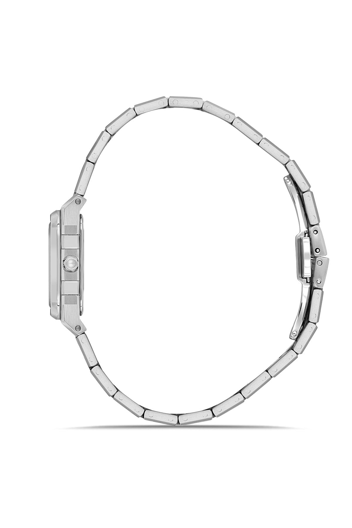 RMS Zeitmeister AG1581.08 women's watch with turquoise dial, silver-tone case and stainless steel bracelet – side view