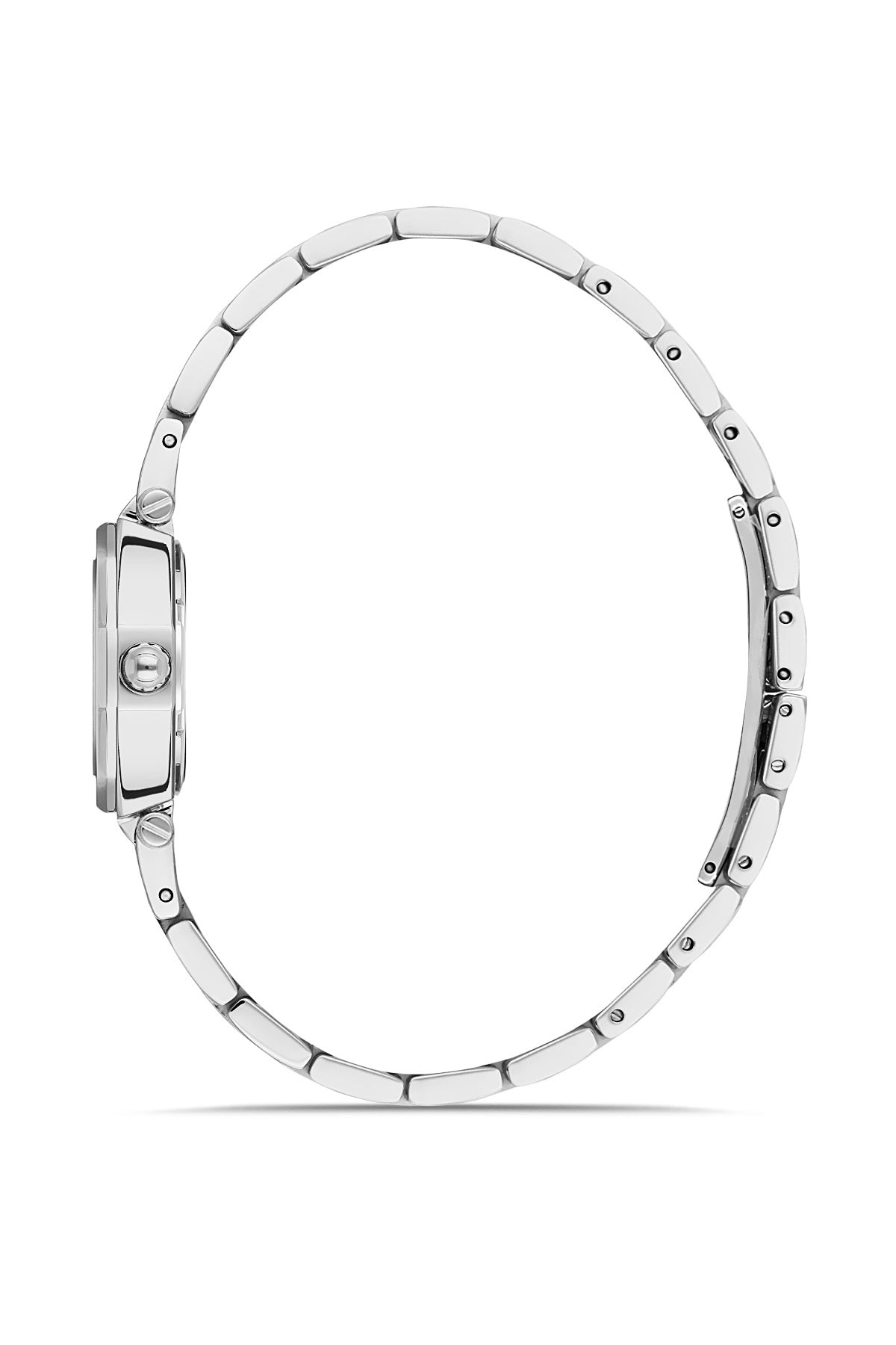 RMS Zeitmeister AG2056.01 women's watch with white dial, silver-tone case and stainless steel bracelet – side view