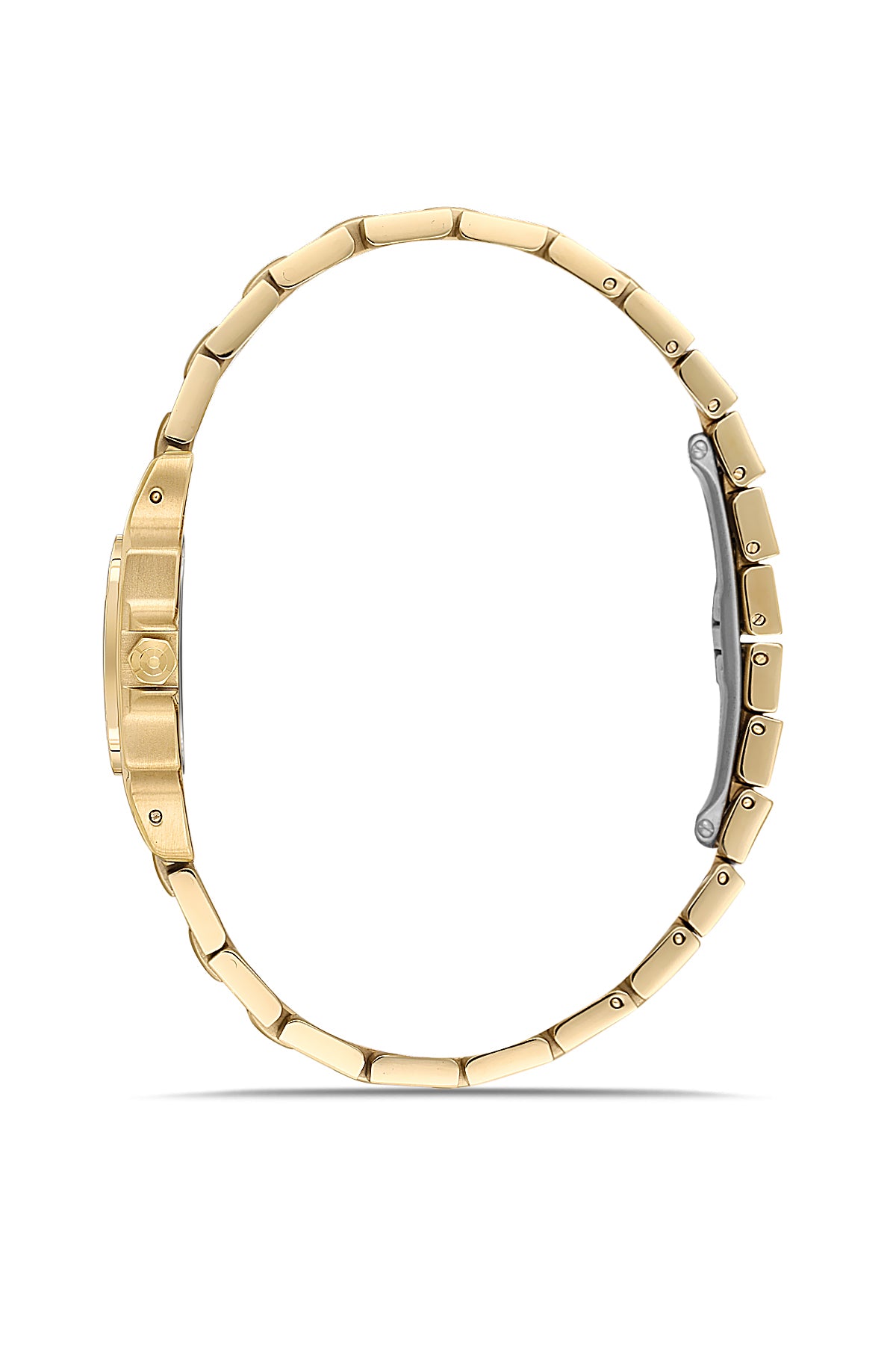 RMS Zeitmeister AG2108.21 women's watch with silver dial, gold-tone case and stainless steel bracelet – side view