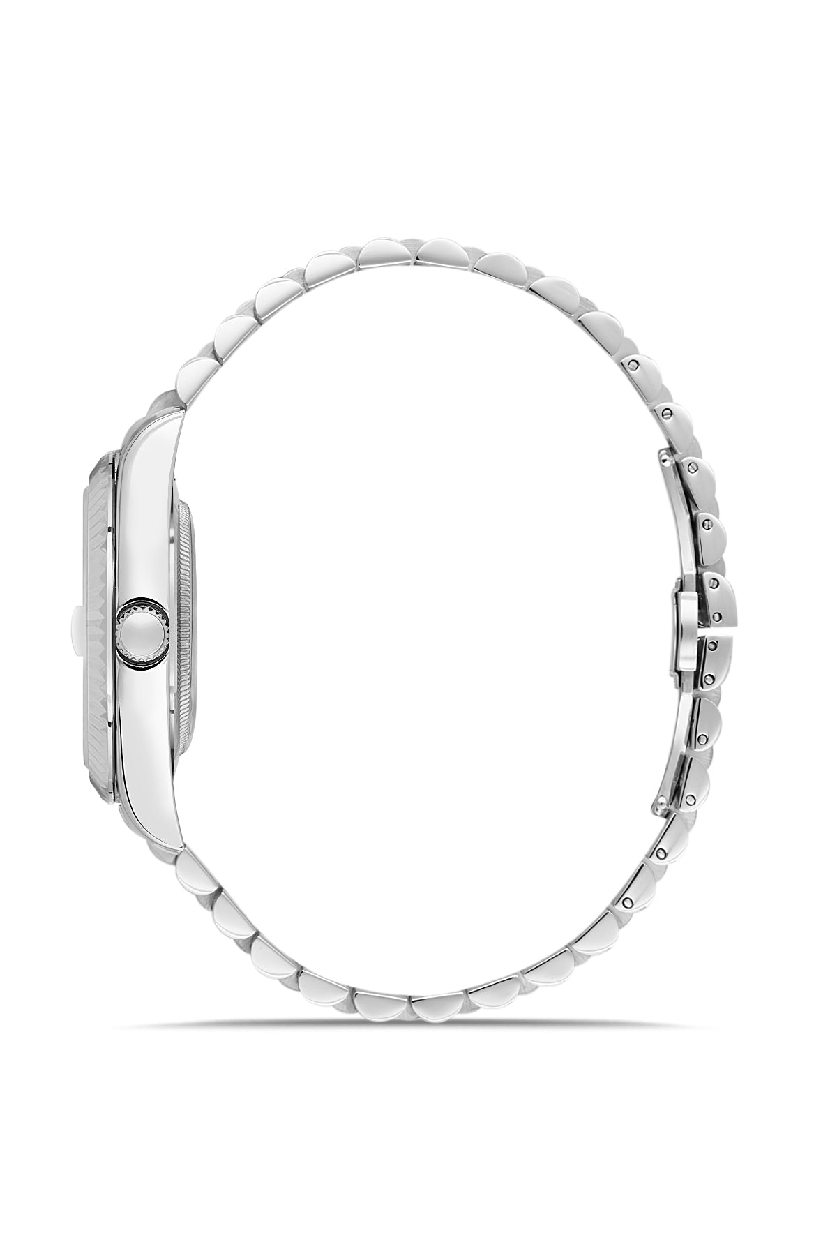 RMS Zeitmeister AG2147.115 men's watch with gray dial, silver-tone case and stainless steel bracelet – side view