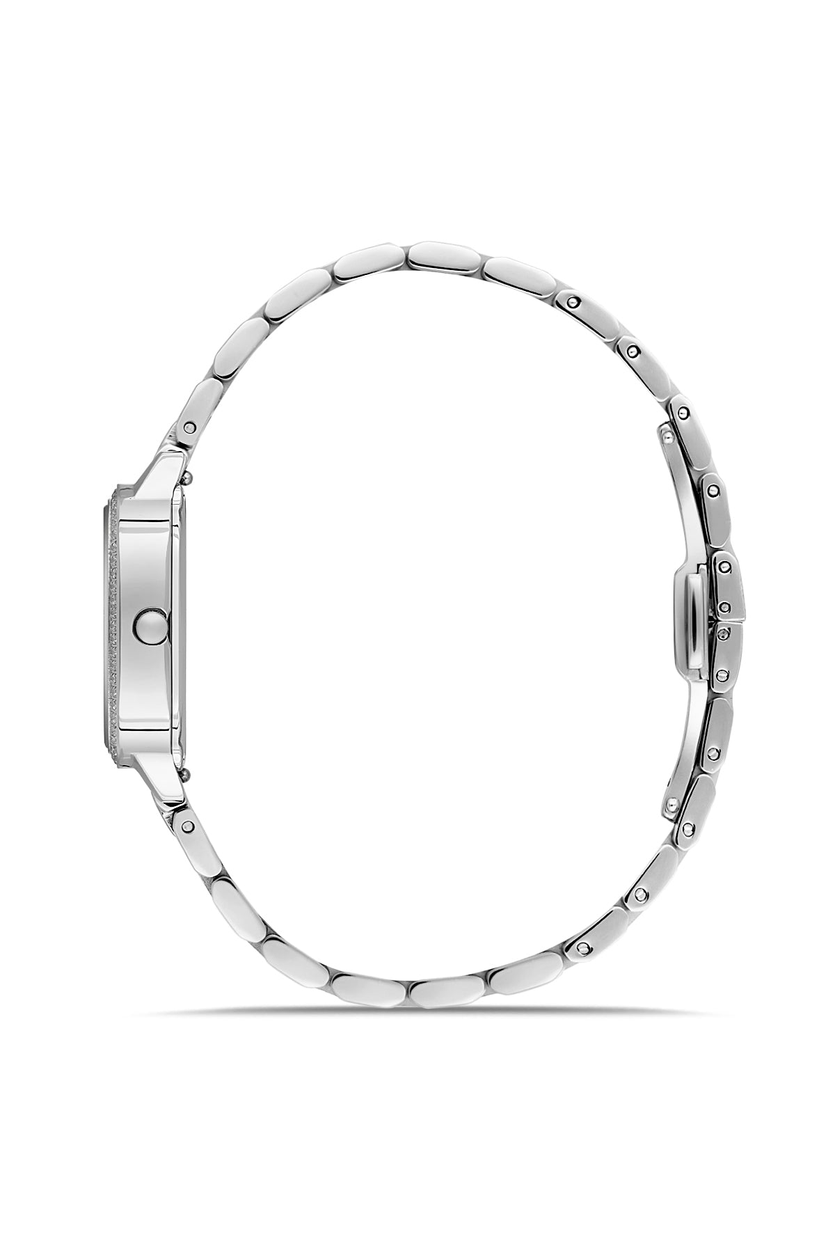 RMS Zeitmeister AG2158.10 women's watch with white dial, silver-tone case and stainless steel bracelet – side view