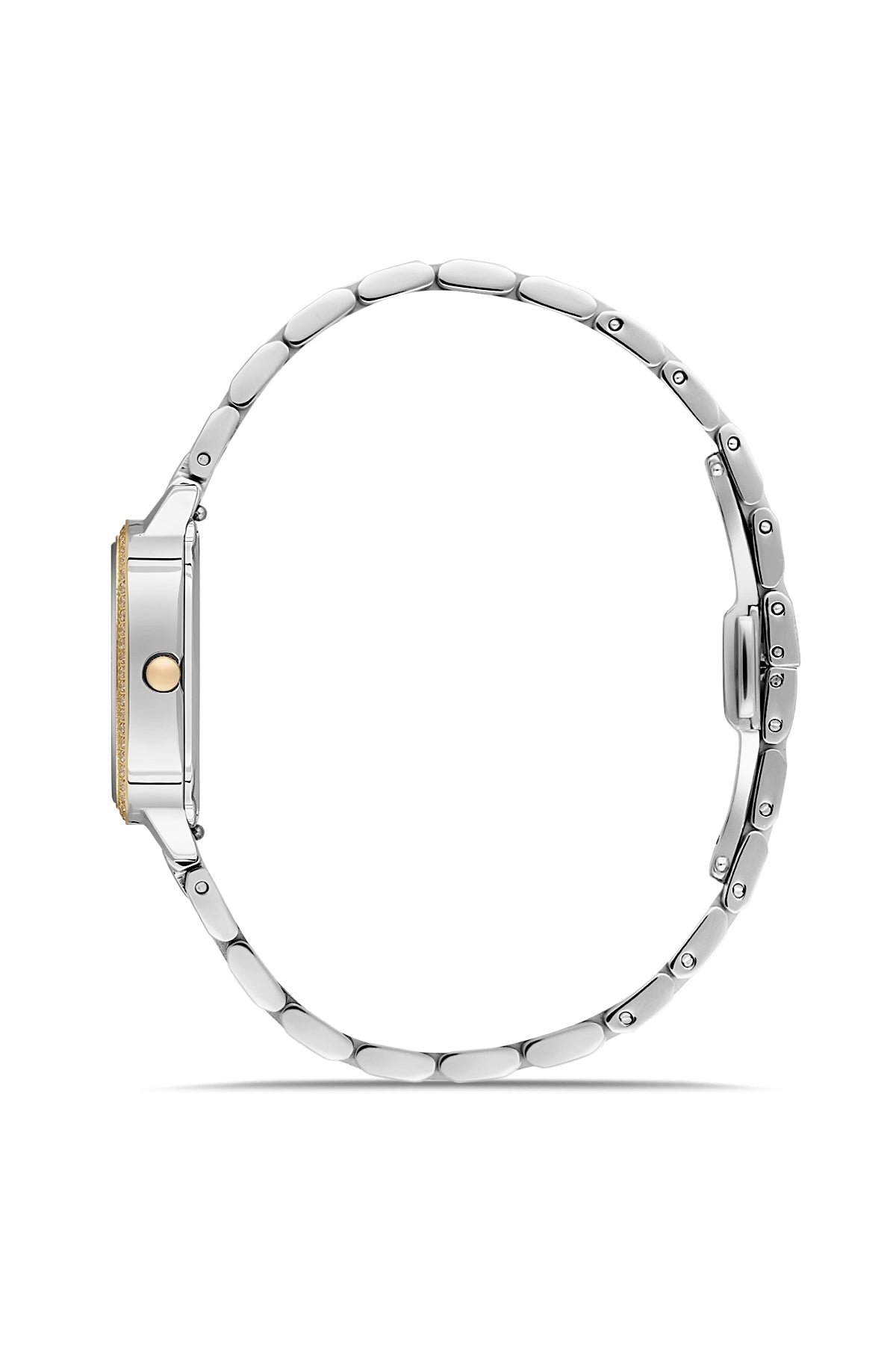 RMS Zeitmeister AG2158.40 women's watch with white dial, two-tone case and stainless steel bracelet – side view