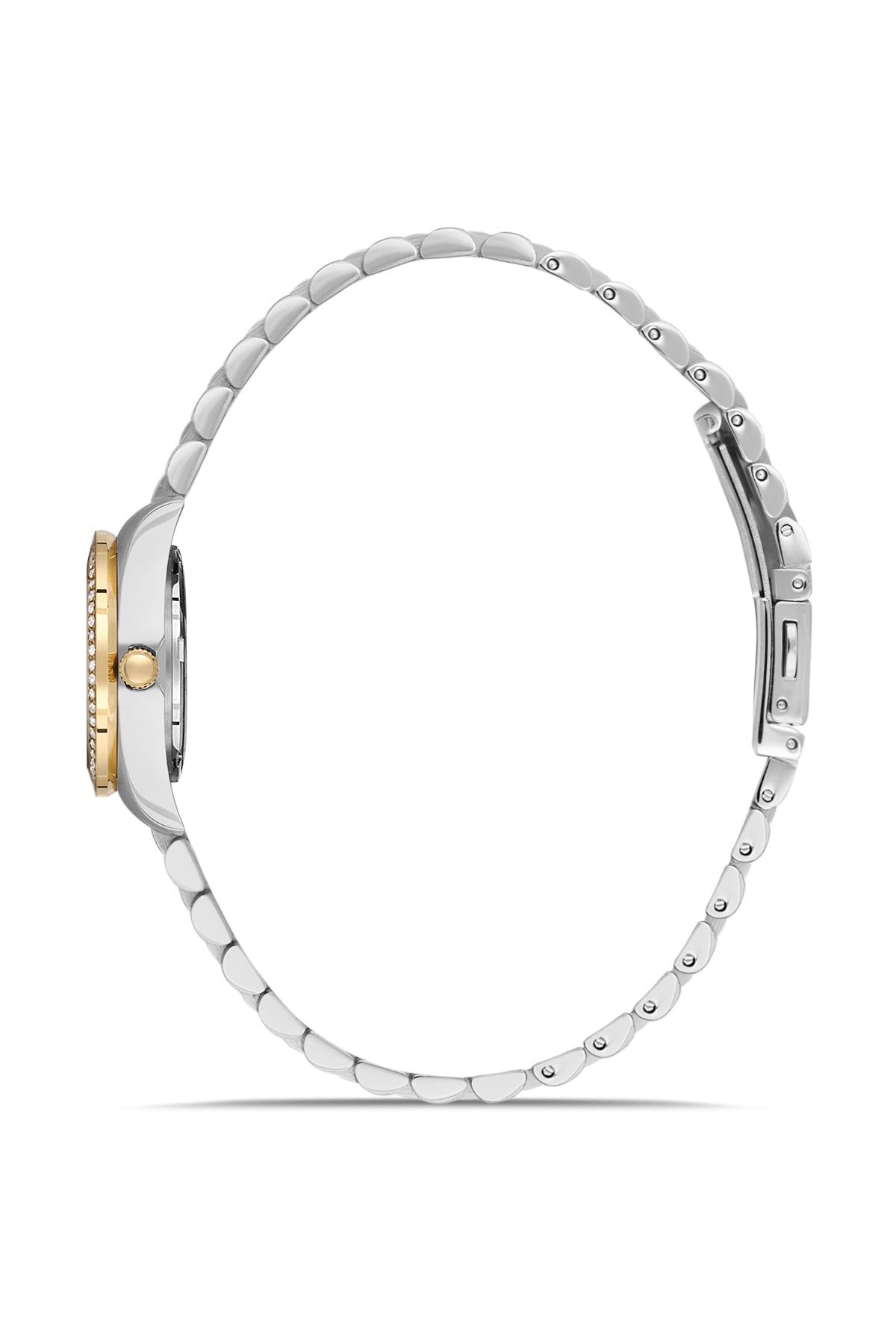 RMS Zeitmeister AG2163.49 women's watch with green mother-of-pearl dial, two-tone case and stainless steel bracelet – side view