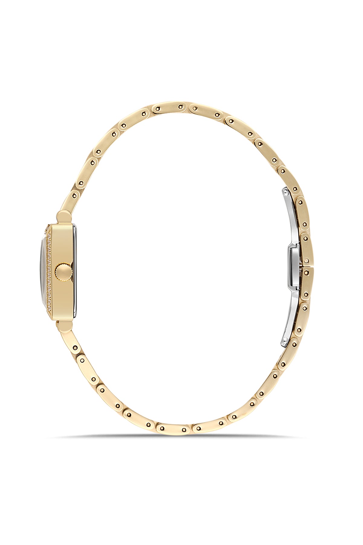 RMS Zeitmeister AG2167.20 women's watch with white dial, gold-tone case and stainless steel bracelet – side view