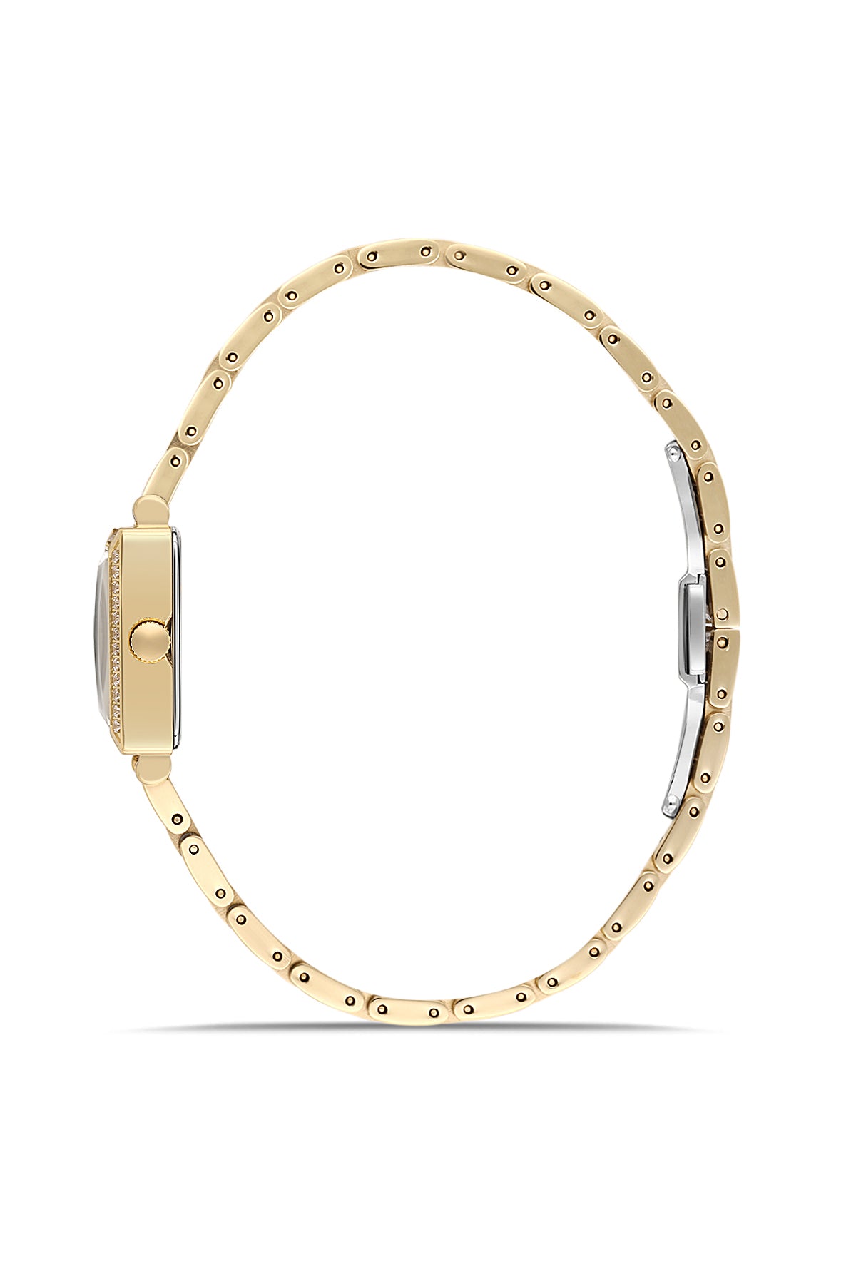 RMS Zeitmeister AG2167.25 women's watch with champagne dial, gold-tone case and stainless steel bracelet – side view