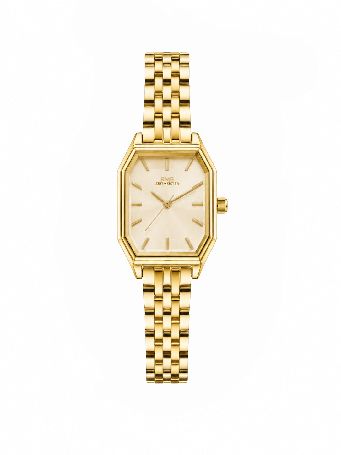 RMS Zeitmeister AG2170.25 women's watch with gold dial, gold-tone case and stainless steel bracelet – front view