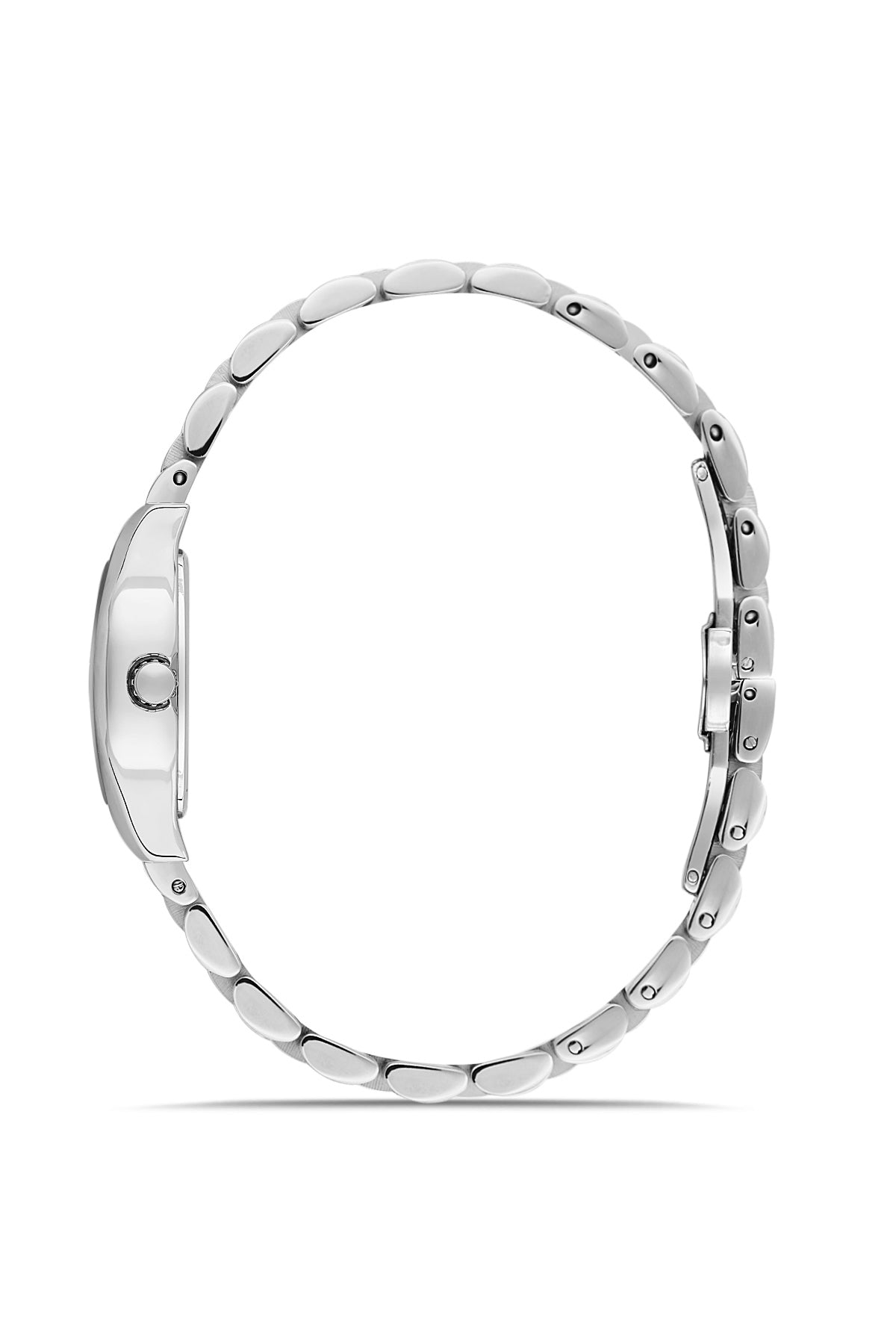 RMS Zeitmeister AG2177.10 women's watch with white dial, silver-tone case and stainless steel bracelet – side view