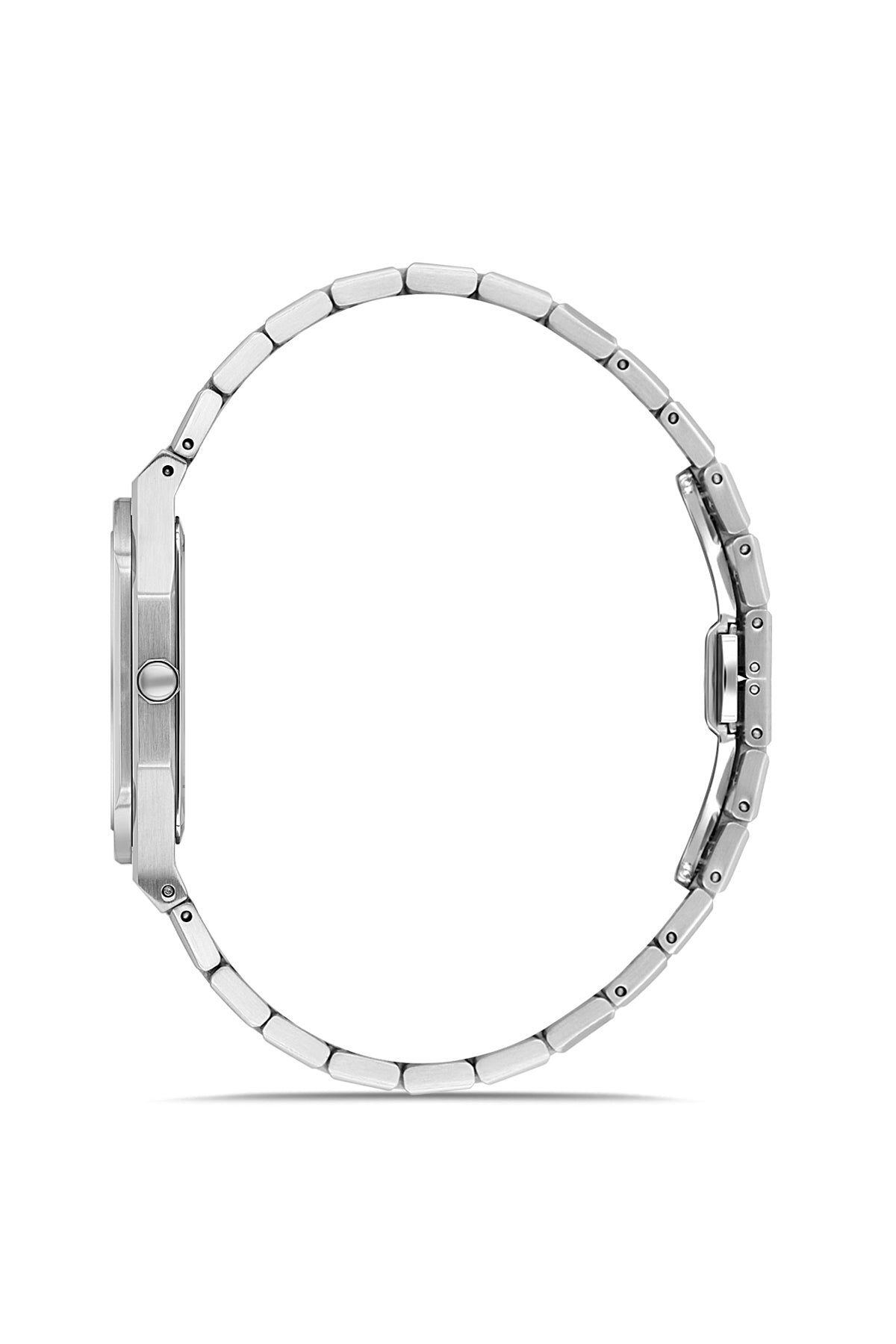 RMS Zeitmeister AG2181.14 men's watch with teal dial, silver-tone case and stainless steel bracelet – side view