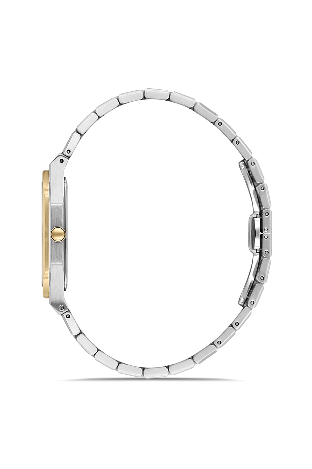 RMS Zeitmeister AG2181.40 men's watch with white dial, two-tone case and stainless steel bracelet – side view