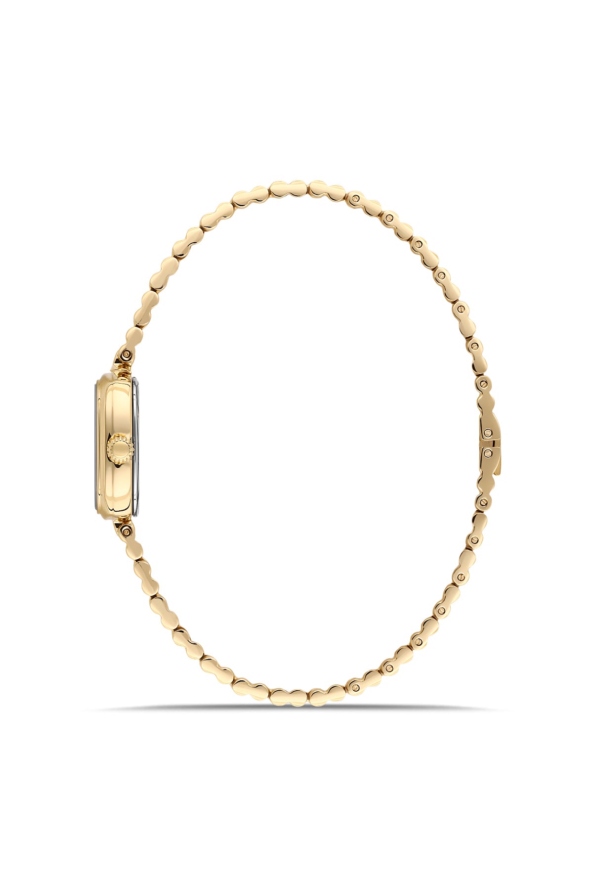 RMS Zeitmeister AG2189.25 women's watch with gold mother-of-pearl dial, gold-tone case and stainless steel bracelet – side view