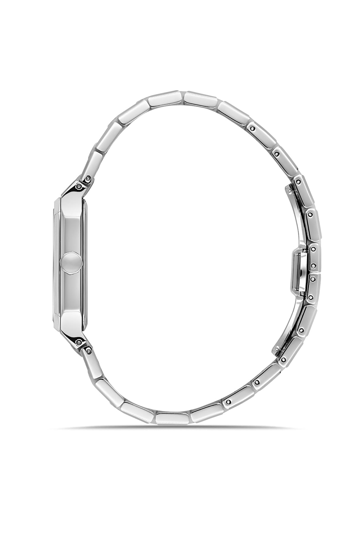 RMS Zeitmeister AG2204.10 men's watch with silver dial, silver-tone case and stainless steel bracelet – side view
