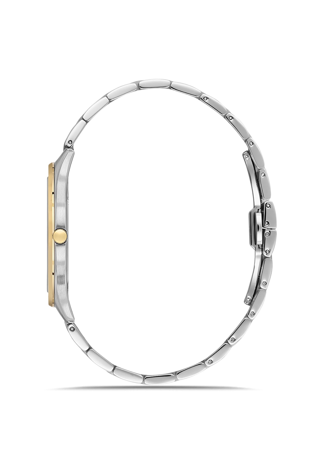 RMS Zeitmeister AG2218.40 men's watch with silver dial, two-tone case and stainless steel bracelet – side view