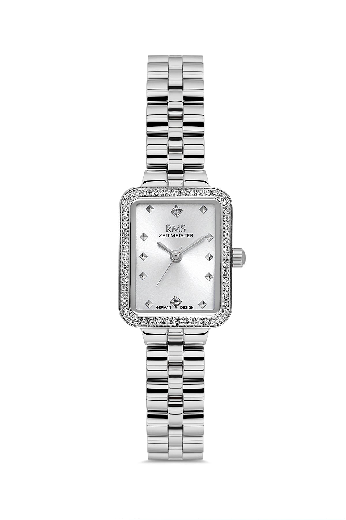 RMS Zeitmeister AG2225.10 women's watch with silver dial, silver-tone case and stainless steel bracelet – front view