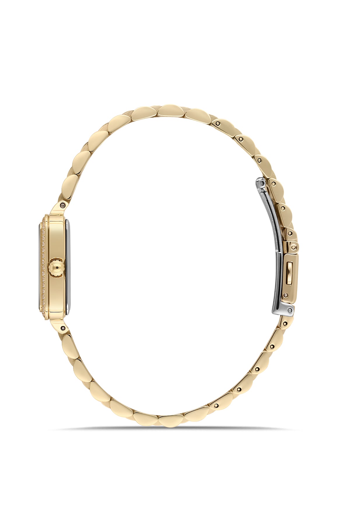 RMS Zeitmeister AG2225.29 women's watch with green dial, gold-tone case and stainless steel bracelet – side view