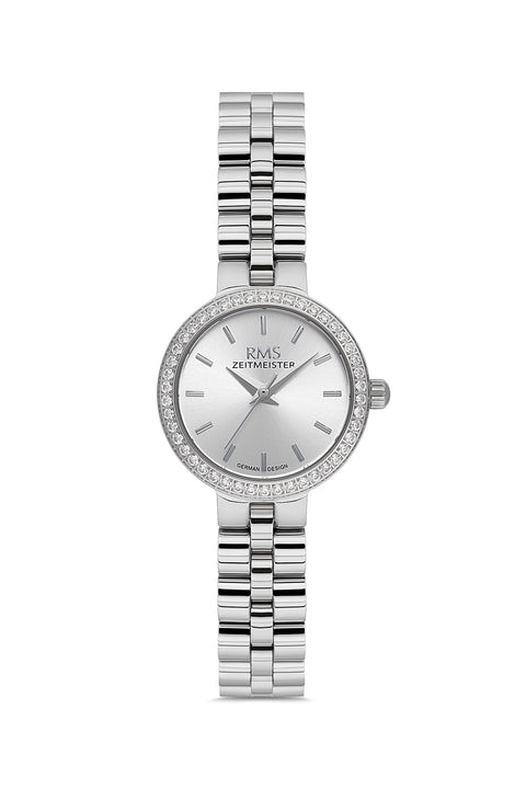 RMS Zeitmeister AG2226.10 women's watch with silver dial, silver-tone case and stainless steel bracelet – front view