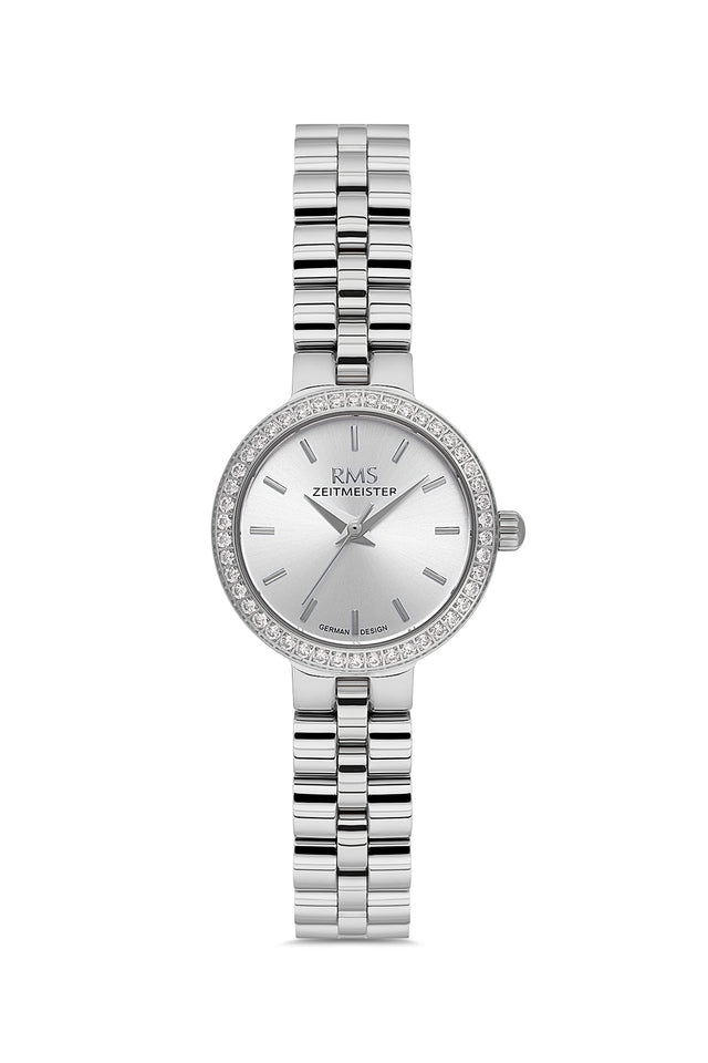 RMS Zeitmeister AG2226.10 women's watch with silver dial, silver-tone case and stainless steel bracelet – front view