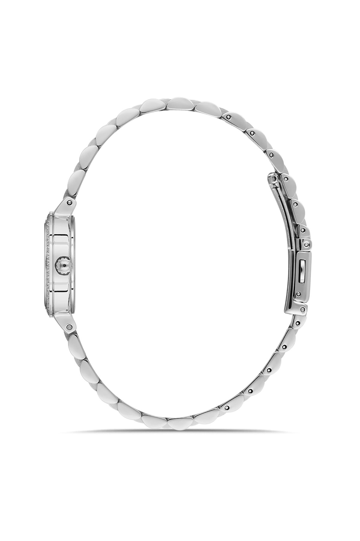 RMS Zeitmeister AG2226.19 women's watch with green dial, silver-tone case and stainless steel bracelet – side view