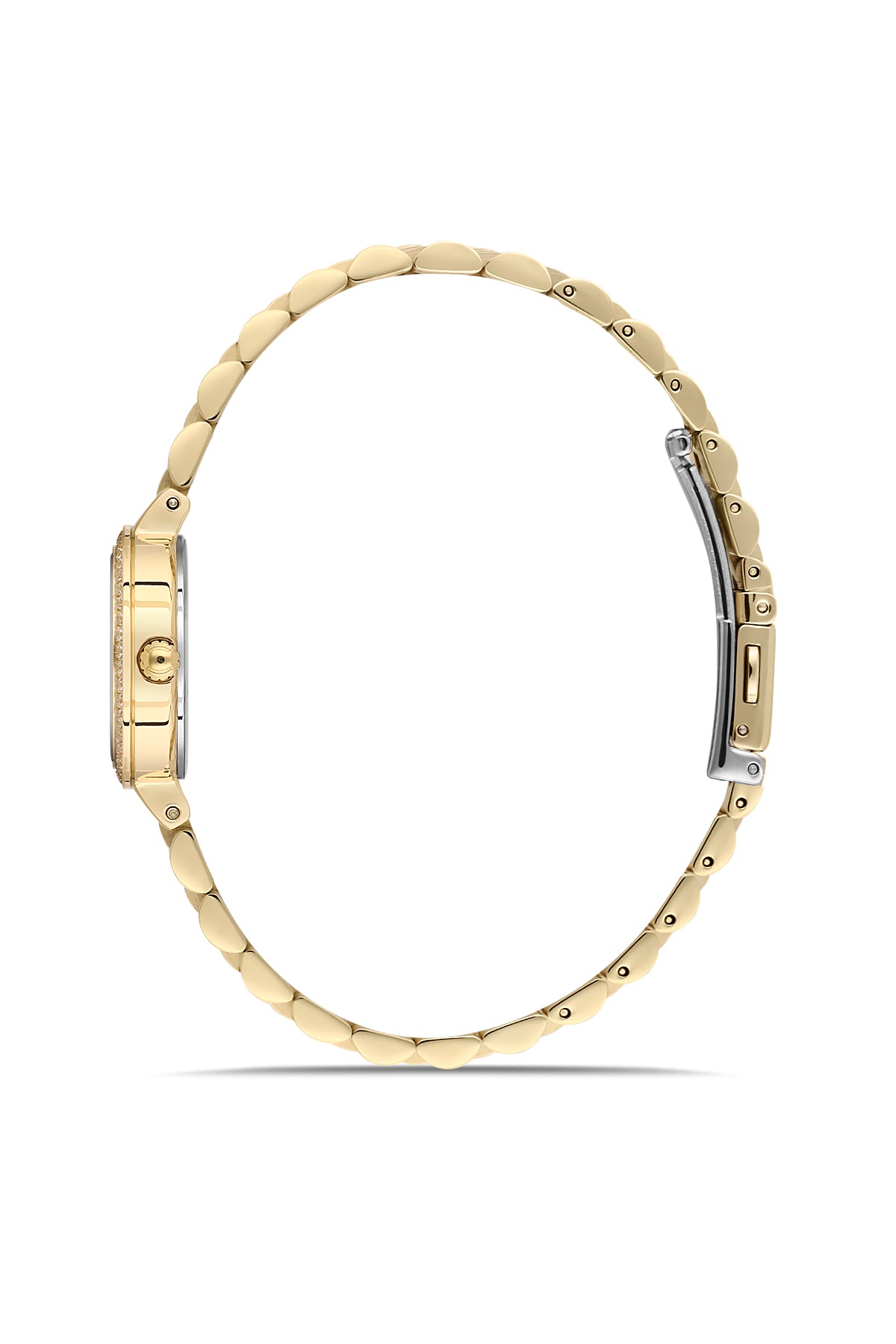 RMS Zeitmeister AG2226.29 women's watch with green dial, gold-tone case and stainless steel bracelet – side view