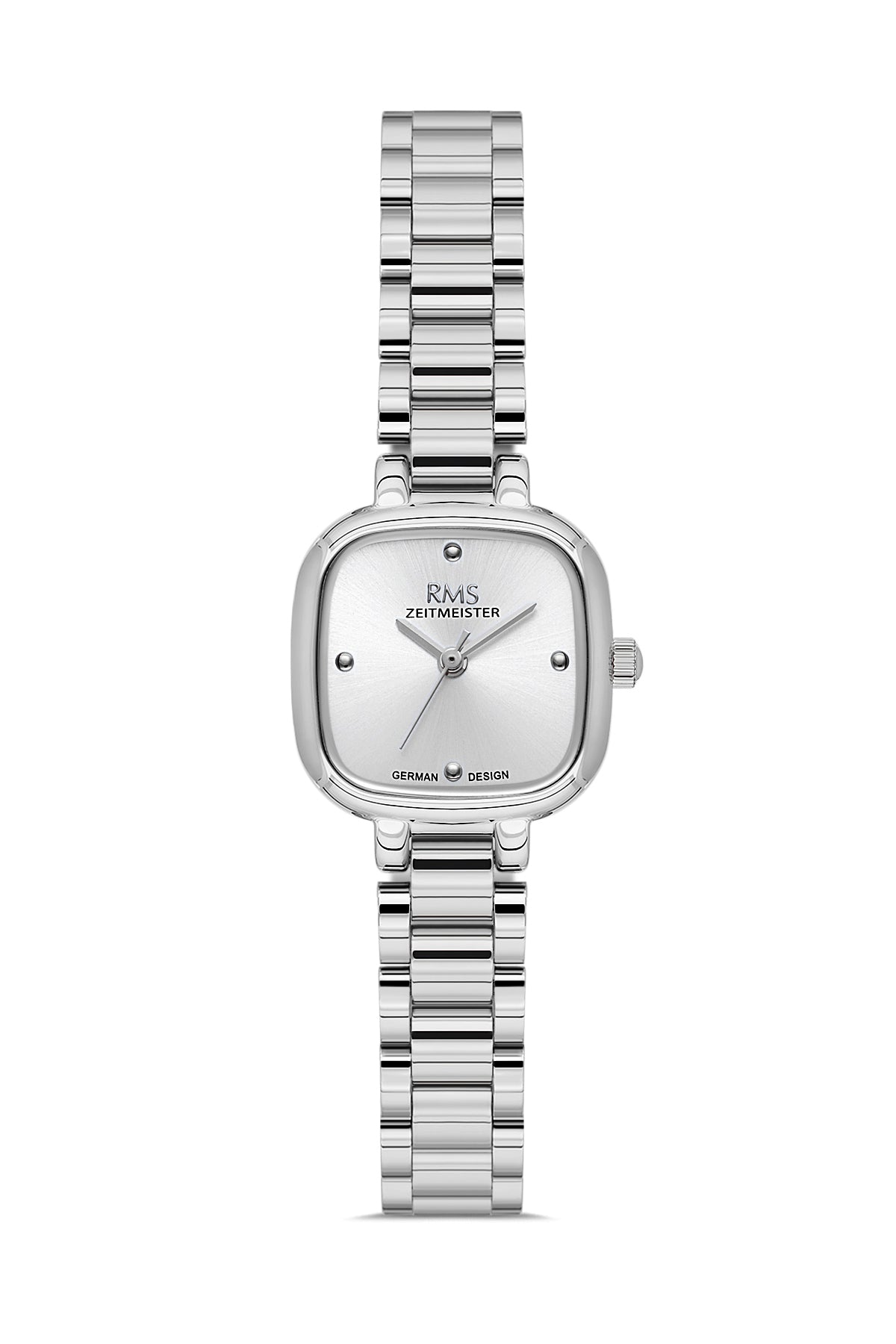 RMS Zeitmeister AG2227.10 women's watch with silver dial, silver-tone case and stainless steel bracelet – front view