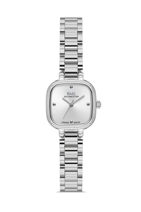 RMS Zeitmeister AG2227.10 women's watch with silver dial, silver-tone case and stainless steel bracelet – front view