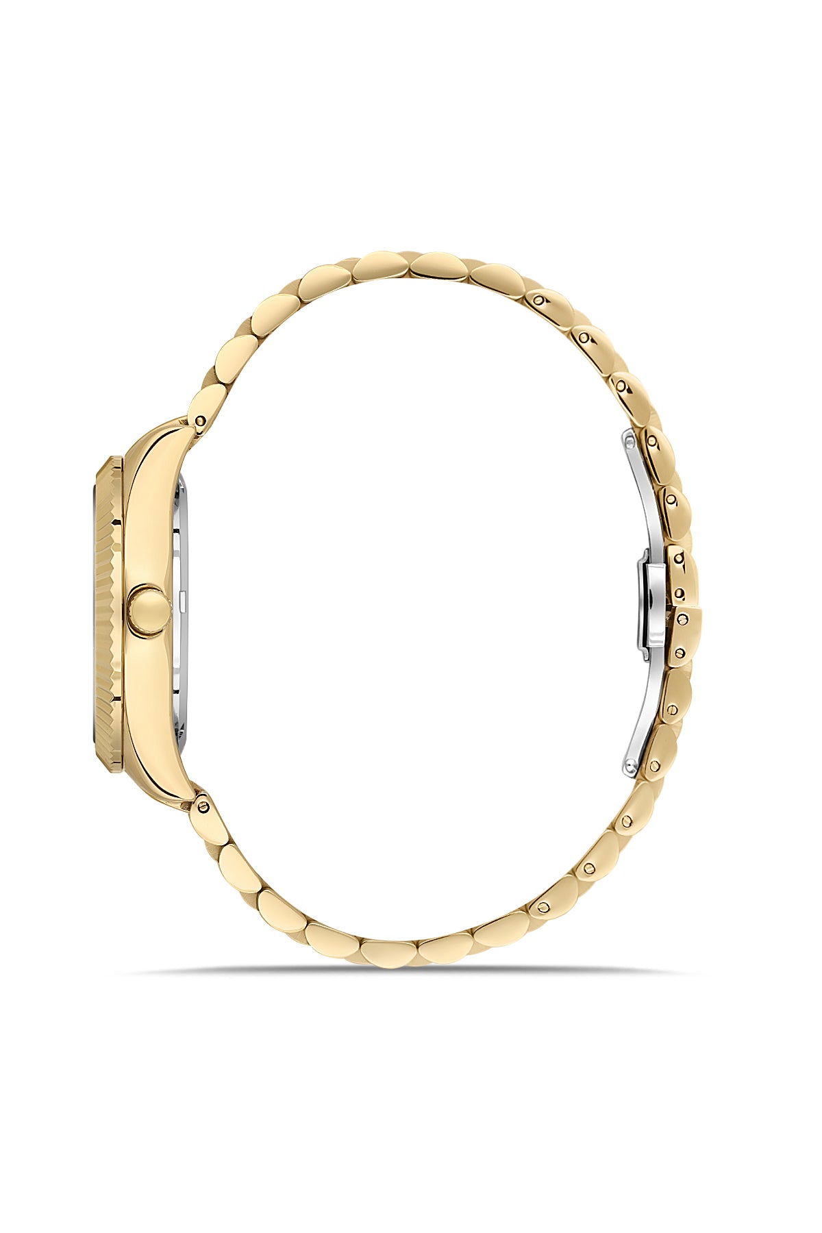 RMS Zeitmeister AG2250.25 women's watch with gold dial, gold-tone case and stainless steel bracelet – side view